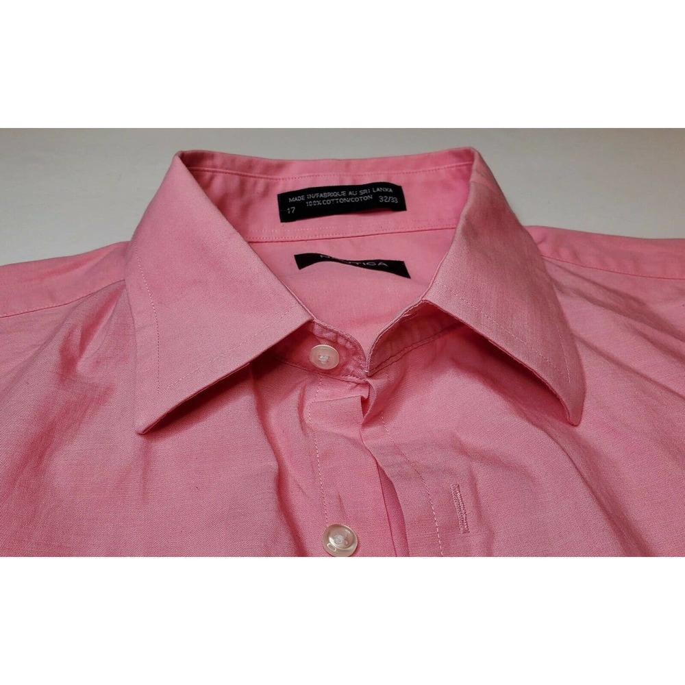 Mens Nautica Shirt Pink 32/33 Size 17